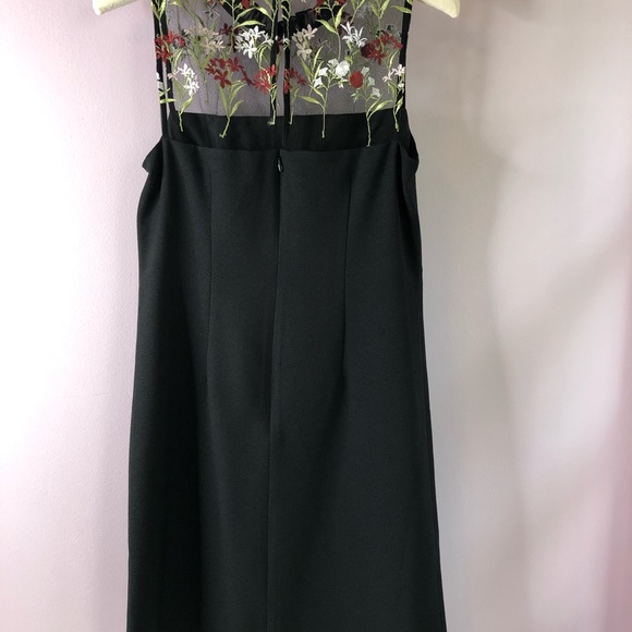Karl Lagerfeld Embroidered Floral Mesh Black Dress - Picture 14 of 16
